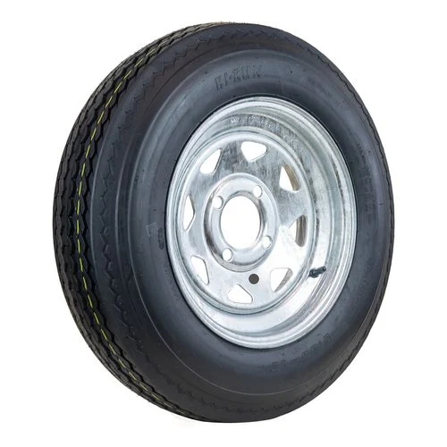 HI-RUN Trailer Tire, 5.30-12, 4-Hole, Load Range B, Galvanized Wheel, ASB1142