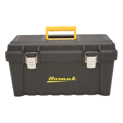 Homak 16" Black Plastic Toolbox with Metal Latches (BK00216001)
