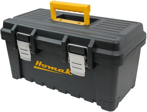 Homak 19" Black Plastic Toolbox with Metal Latches (BK00219001)
