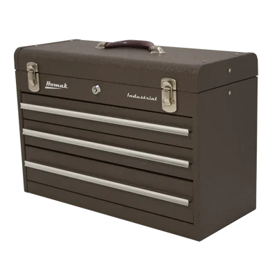Homak 20-Inch 3-Drawer Friction Toolbox, Brown Wrinkle Powder Coat (BW00203200)