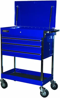 Homak 34" Pro Series Three Drawer Flip Top Service Cart - Blue (BL05500200)