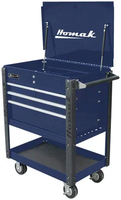 Homak 35" Pro Series Four Drawer Flip Top Service Cart - Blue (BL06032000)