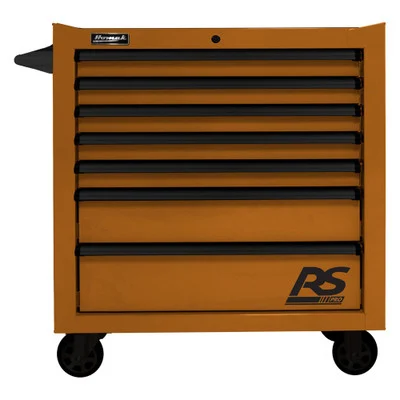 Homak 36 Inch RS PRO 7 Drawer Rolling Cabinet, Orange (OG04036070)