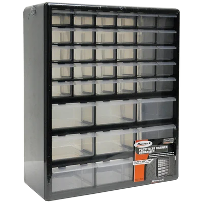 Homak 39-Drawer Parts Organizer, Black (HA01039001)