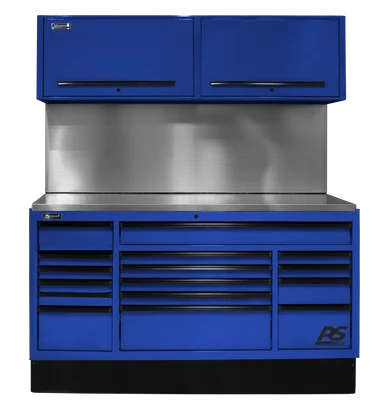 Homak 72-Inch CTS Tool Storage Combo with Solid Backsplash, Blue (BLCTS72001)