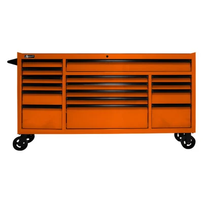 Homak 72 Inch RS PRO 16 Drawer Roller Cabinet, Orange (OG04072160)