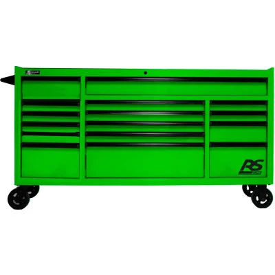 Homak 72" RS Pro Series 16-Drawer Roller Tool Cabinet, Green (LG04072160)