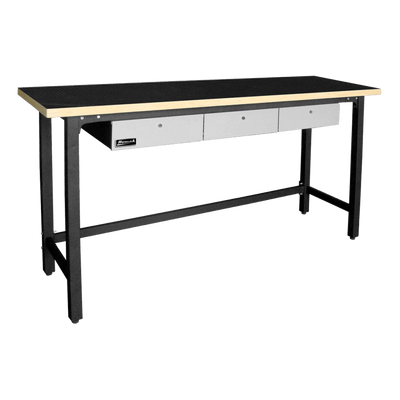 Homak 79 in. Steel Workbench with 3 Drawers & Wood Top (GS00579030)