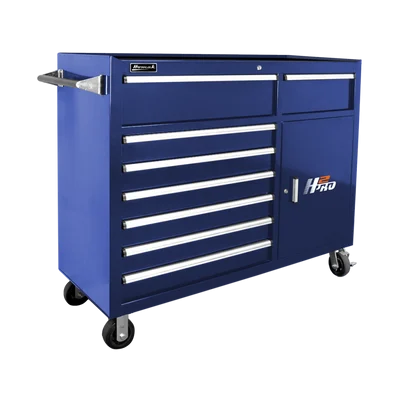 Homak H2PRO Series 56" 8-Drawer Roller Cabinet, Blue (BL04056082)