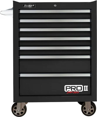 Homak PRO II Series 27" 7-Drawer Roller Cabinet, Black (BK04027702)
