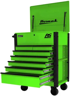 Homak RS Pro Series 7 Drawer Tool Cart 35" Lime Green (LG06035247)