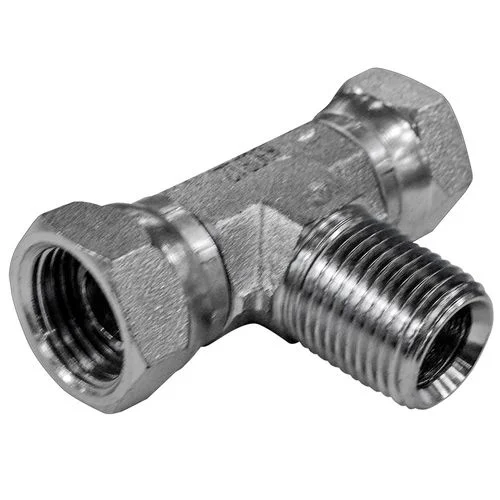 Hydraulic Adapter Tee Fitting 1/2 Inch Female x 1/2 Inch Male