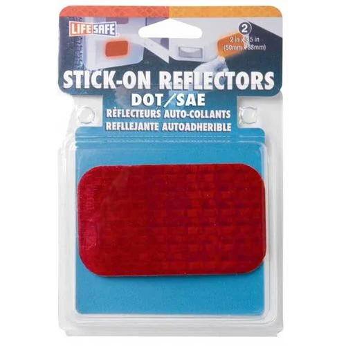 Incom Road Smart Red Stick-On Reflectors 2 pack2" x 3.5"