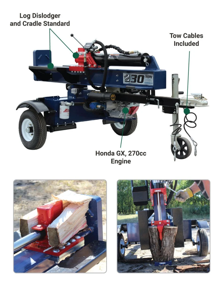 Iron and Oak Log Splitter | 30-Ton | Honda GX270