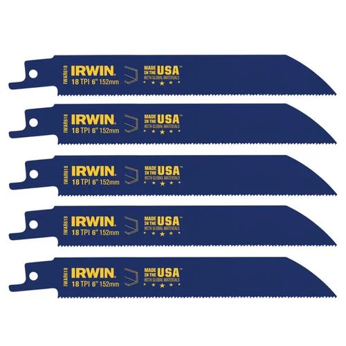 Irwin 6" 18 TPIReciprocating Bi-Metal Blade (5 pack)