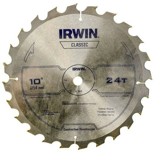 IRWIN Carbide Circular Table/Miter Saw Blade 10-Inch, 24T (15070)