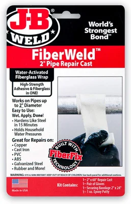 JB Weld 38260 FiberWeld 2" Pipe Repair Cast FiberGlass Pipe Repair Cast