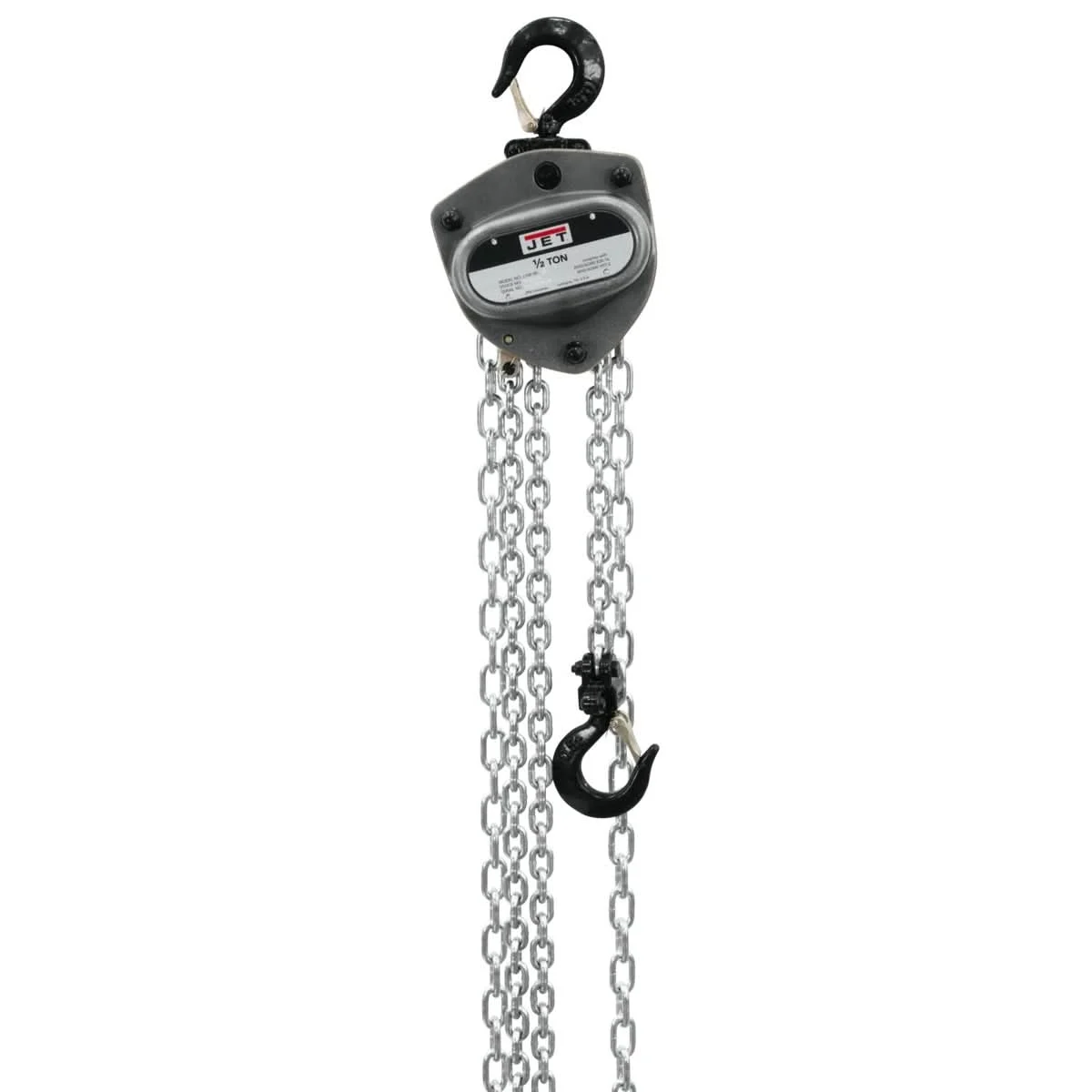 JET 104100 L-100-50WO-10, 1/2-Ton Hand Chain Hoist With 10-Foot Lift & Overload Protection