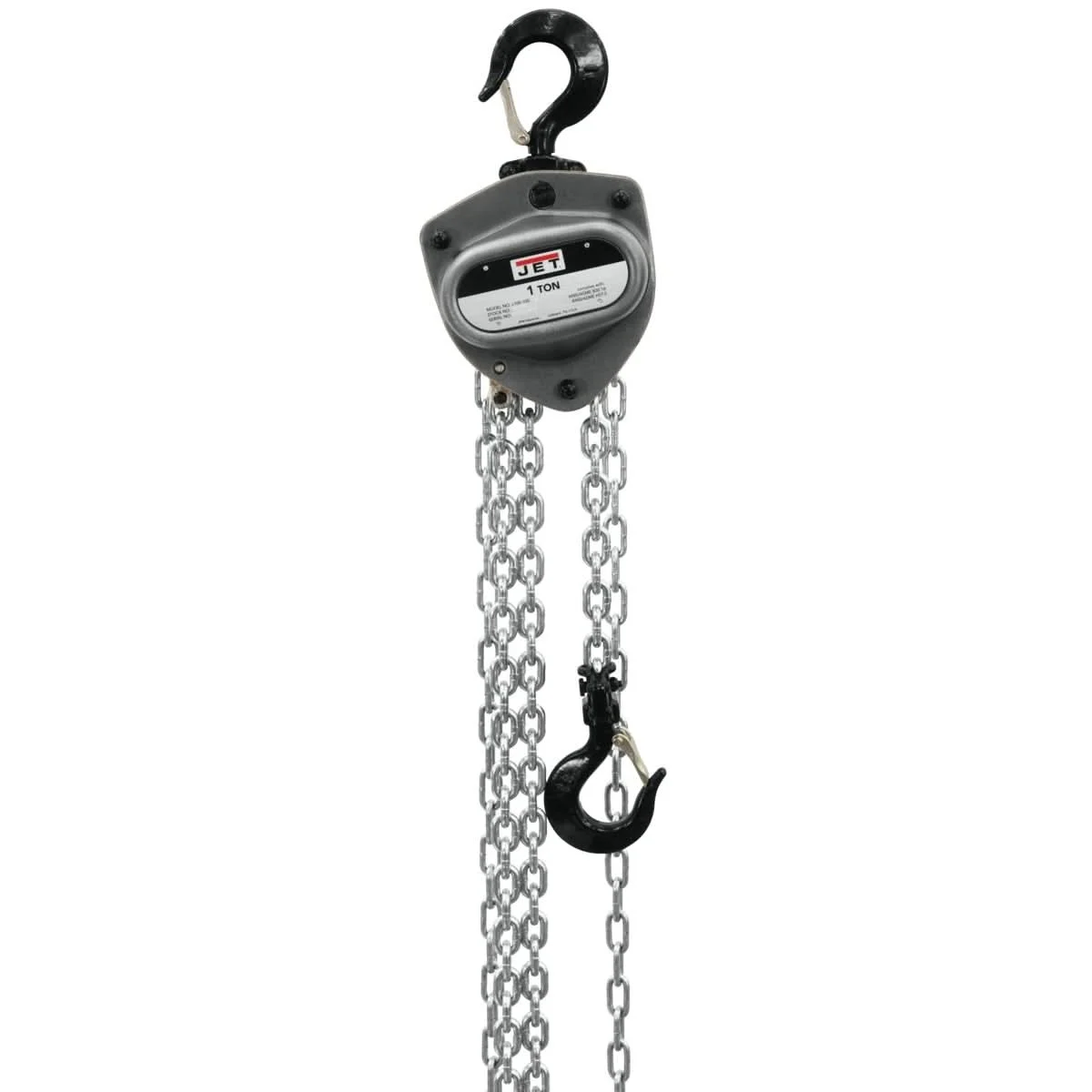 JET 203130 L-100-100WO-30, 1-Ton Hand Chain Hoist With 30-Foot Lift & Overload Protection