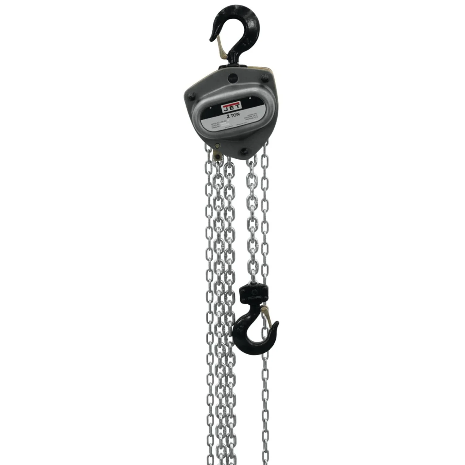Jet 206121 L-100-200WO-20 2 Ton Hand Chain Hoist With 20-Foot Lift & Overload Protection