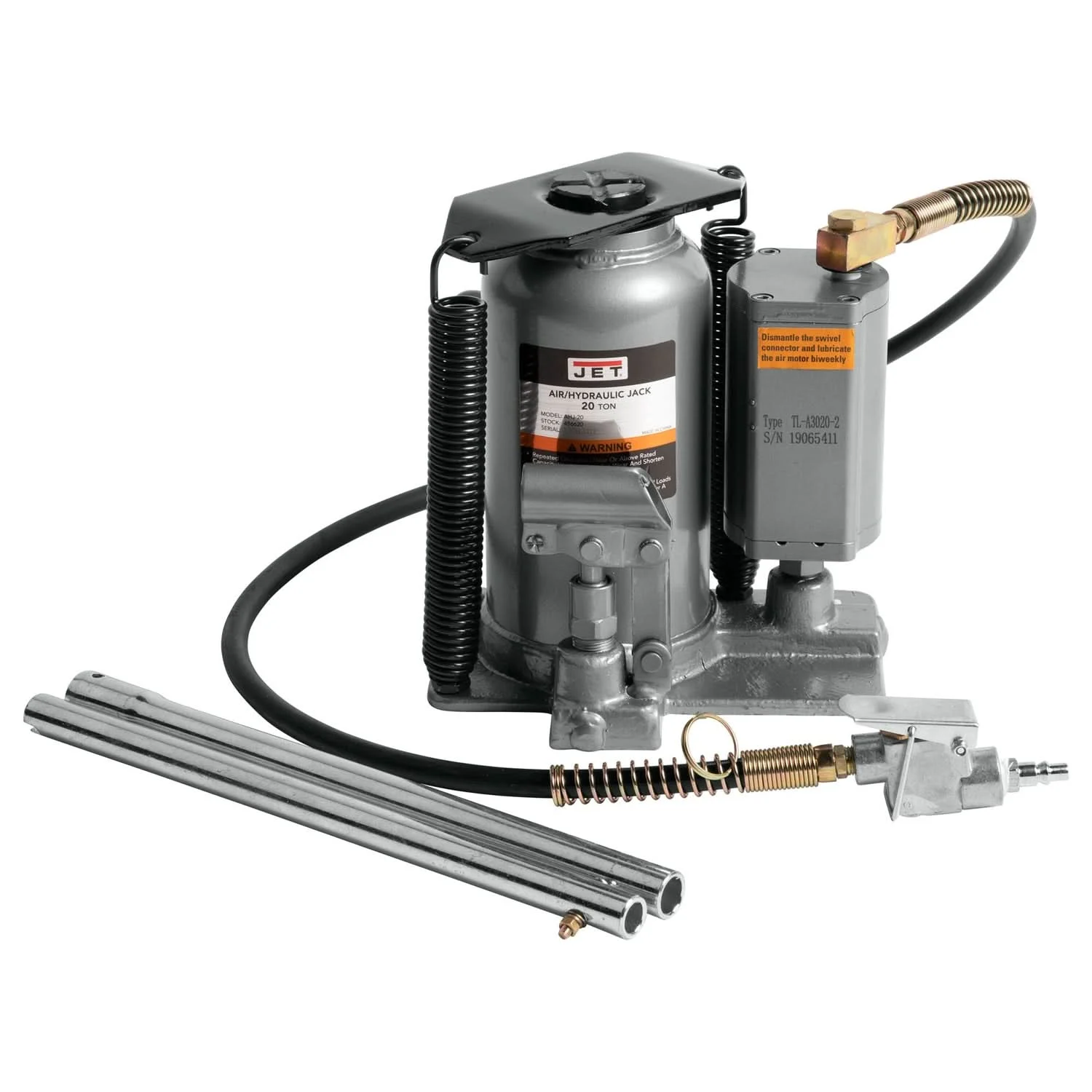Jet 456620 AHJ-20 20 Ton Air / Hydraulic Bottle Jack