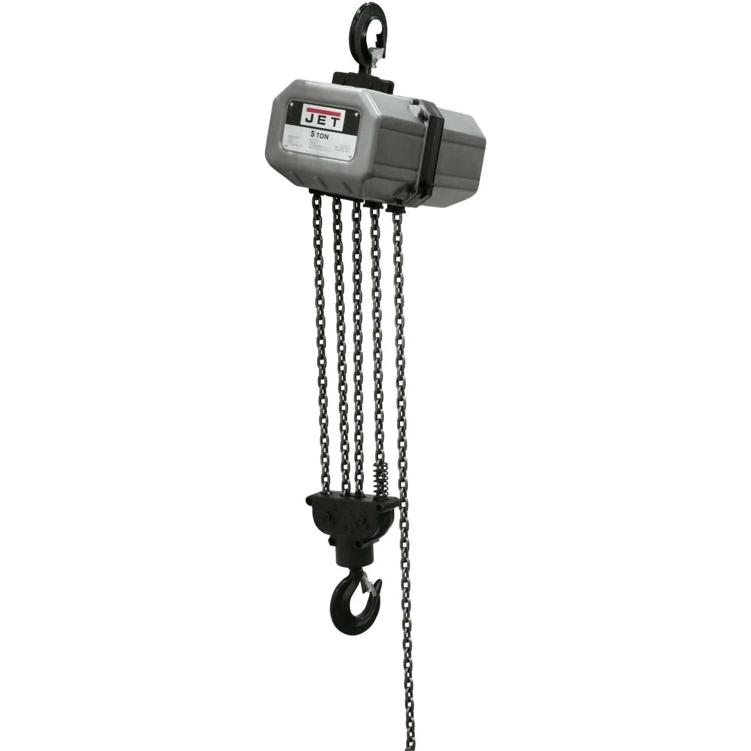 Jet Tools 512000 5SS-1C-20, 5-Ton Electric Chain Hoist 1-Phase 20' Lift