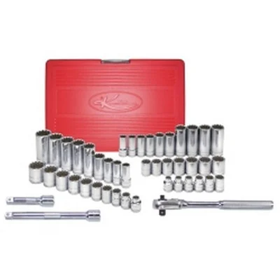 K Tool 45-Pc 3/8" SAE & Metric Spline Socket Set, Std/Deep (KTI20045)