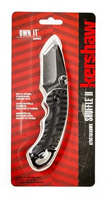 Kershaw Black Shuffle II w/BlackWash in Clam Packaging (8750TBLKBWX)