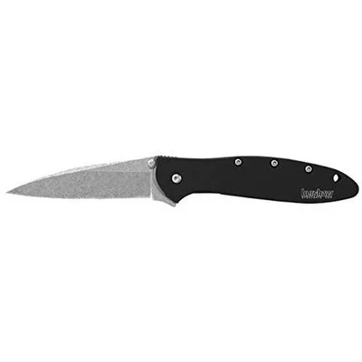 Kershaw Black Stonewash Leek Knife (1660SWBLK)