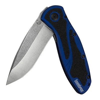 Kershaw Navy Blue Blur Pocket Knife w/Stonewash Finish (1670NBSW)