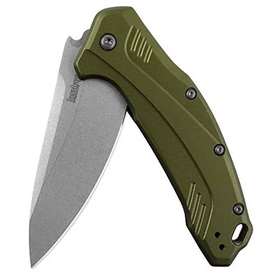 Kershaw Olive Link Pocket Knife w/Stonewash Finish (1776OLSW)