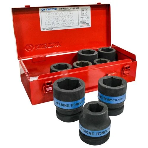 King Tony 08410MP 1" Drive 8 Piece Metric Impact Socket Set