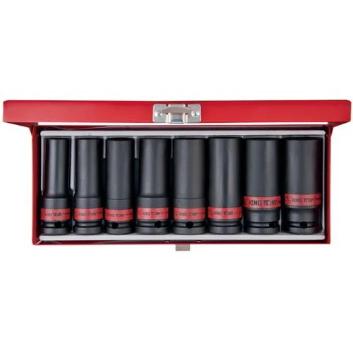 King Tony 1/2" Drive, 6 Point Deep Impact Socket Set