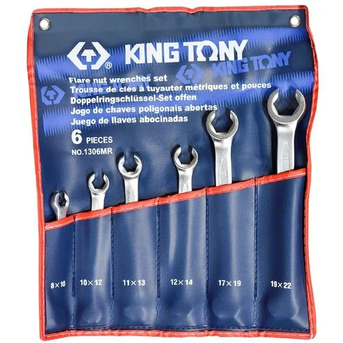 King Tony 1306MR 6 Piece Metric Flare Nut Wrench Set 8-22