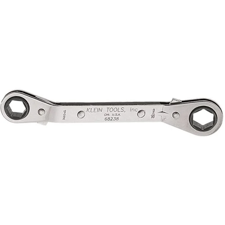 Klein 68238 Fully Reversible Ratcheting Offset Box Wrench - 1/2" x 9/16"