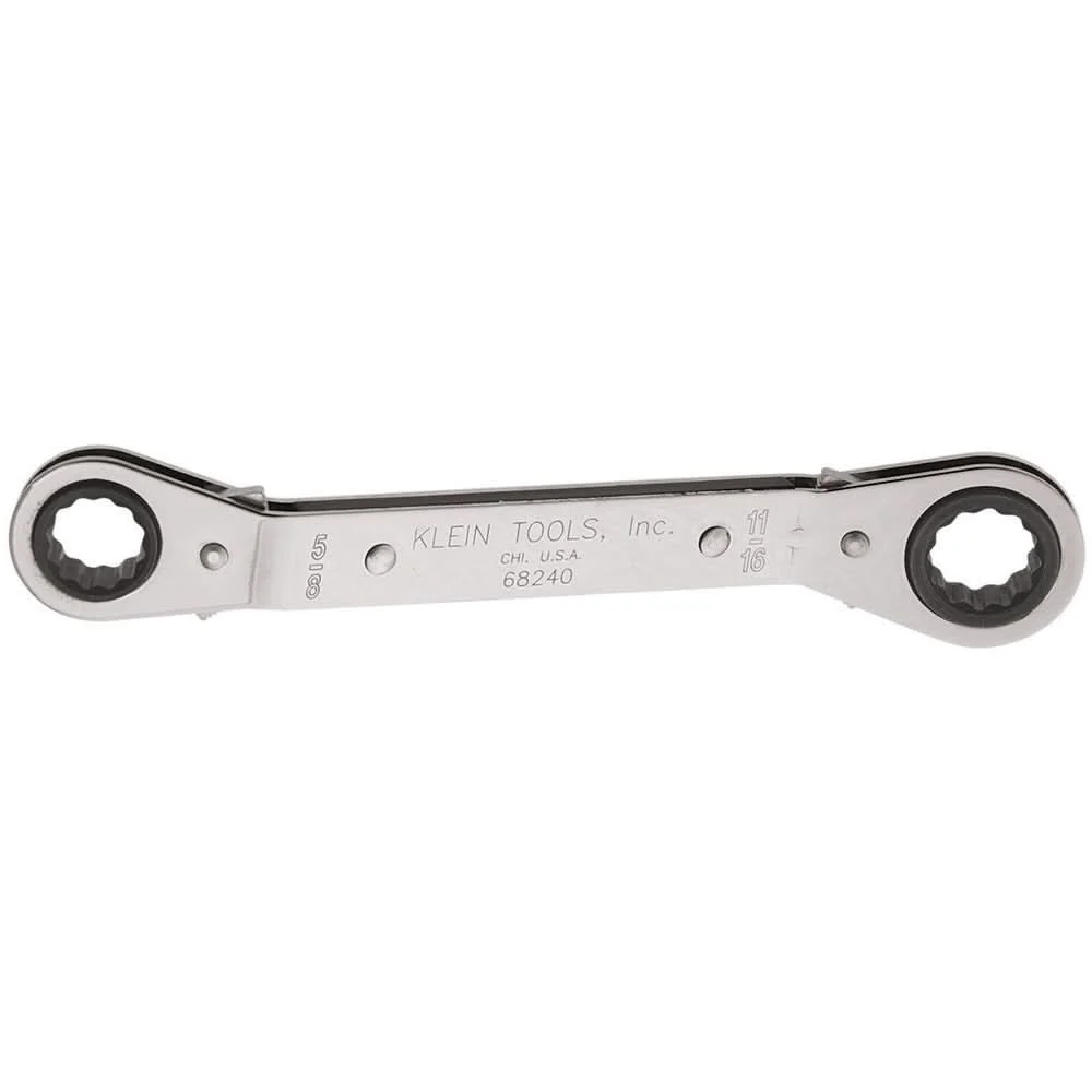 Klein 68240 Fully Reversible Ratcheting Offset Box Wrench - 5/8" x 11/16"