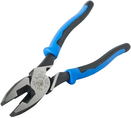 Klein J20009NECRTP Lineman's Pliers, Fish Tape Pull/Crimping, 9-Inch