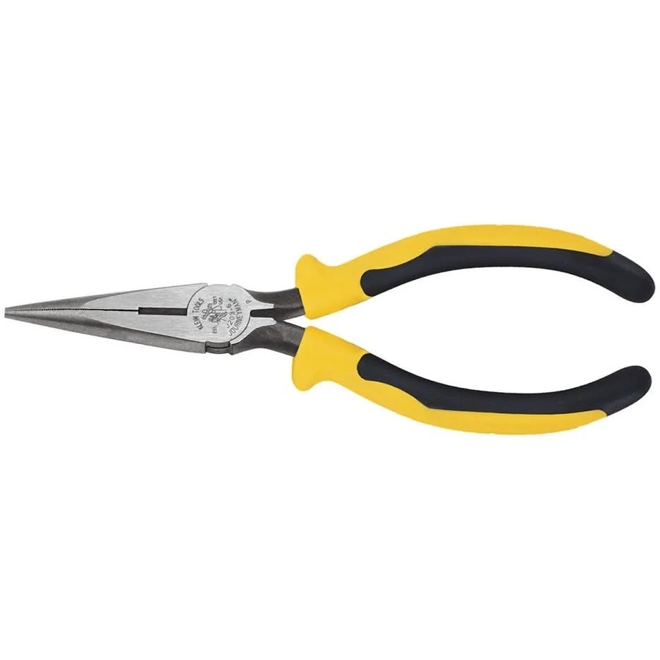 Klein J203-6 6" Journeyman Standard Long-Nose Pliers - Side-Cutting