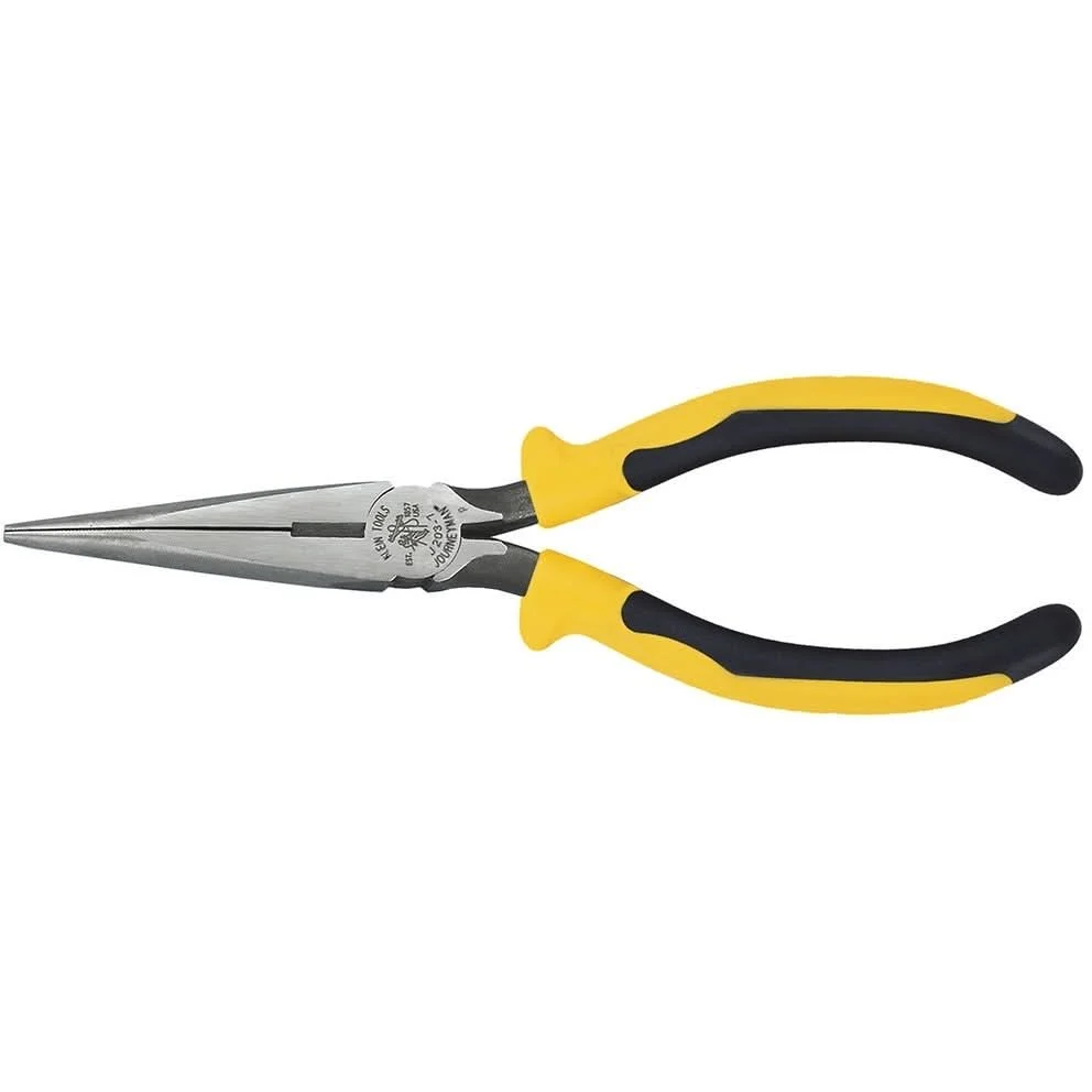 Klein J203-7 7" Journeyman Standard Long-Nose Pliers - Side-Cutting