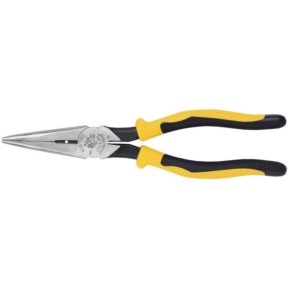 Klein J203-8N 8" Journeyman Heavy-Duty Long-Nose PliersSide-Cutting & Stripping