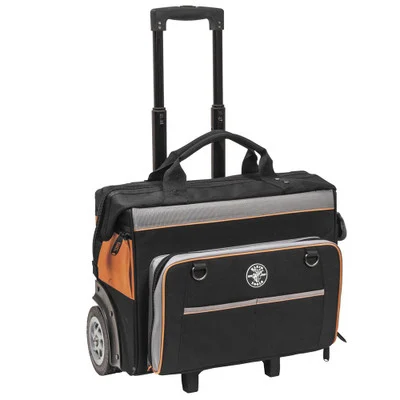 Klein Tools 55452RTB Tool Bag, Tradesman Pro Rolling Tool Bag, 24 Pockets, 19"