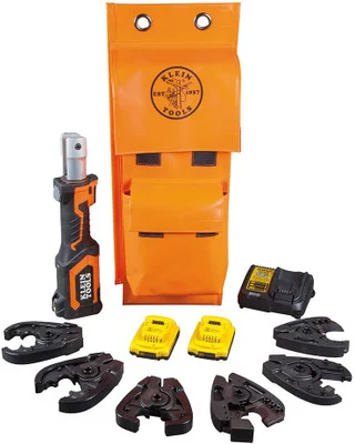 Klein Tools BAT207T144H Battery-Operated Cable Cutter/Crimper Kit, 4 Ah