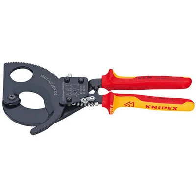 Knipex 11" Ratcheting Cable Cutters Insulated (9536280SBA)