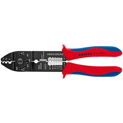 Knipex 8-1/2" Crimping Pliers with Multi-Component Grips (9721215C)