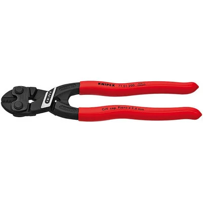 Knipex Cobolt Compact Bolt Cutter, Black Plastic Coated, 8-Inch (7101200)