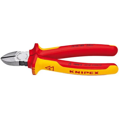 Knipex Diagonal Cutter, Insulated with Dual-Component Handles (7008180SBA)