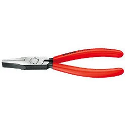 Knipex Flat Nose Pliers, Black Atramentized, Plastic Coated, 5-1/2 in (2001140)