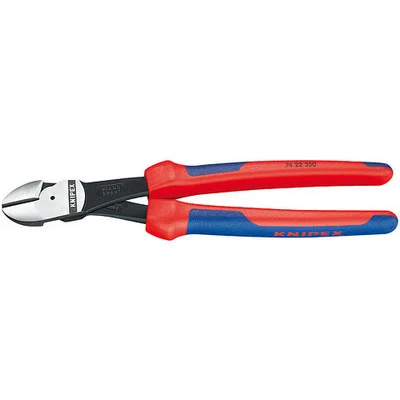 Knipex High Leverage Diagonal Cutter, 10-Inch, Black, Multi-Component Grips (7422250)