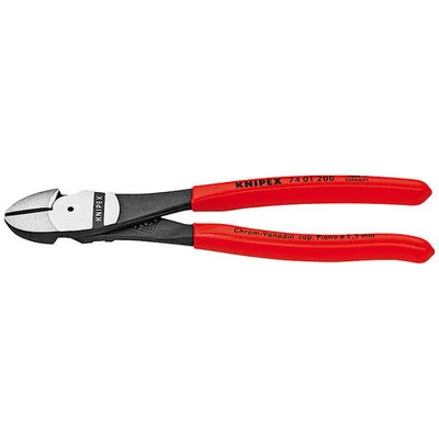 Knipex High Leverage Diagonal Cutter, Black Plastic Coated, 7-1/4 in (7401180SBA)