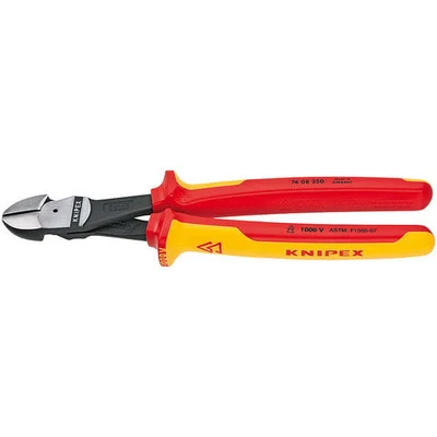 Knipex High Leverage Diagonal Cutter, Insulated 1000V, 10-Inch (7408250US)